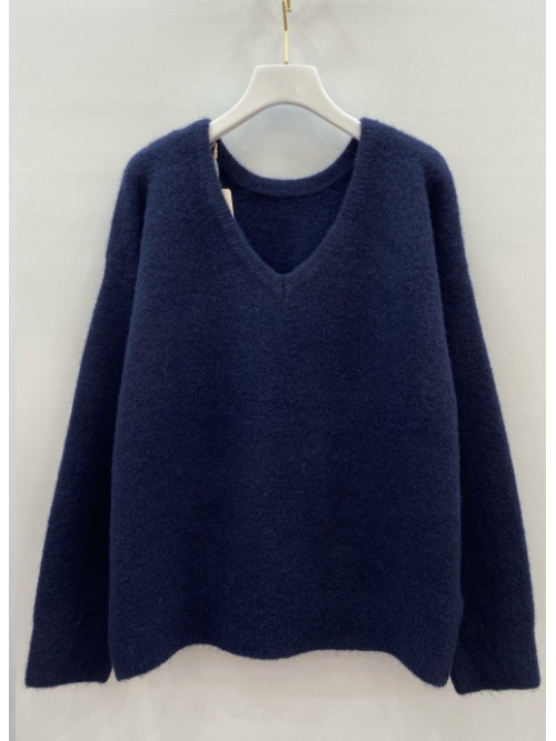 Pull en maille col V manches longues