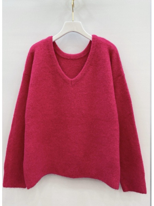 Pull en maille col V manches longues