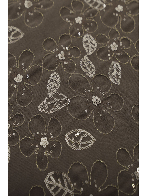 Écharpe douce fleurs brodées avec sequins