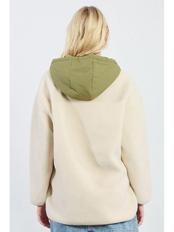 Veste bi matière avec capuche