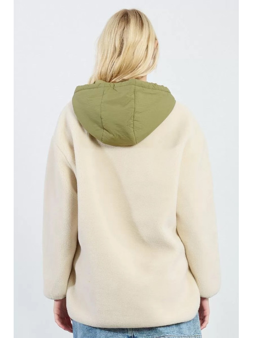 Veste bi matière avec capuche