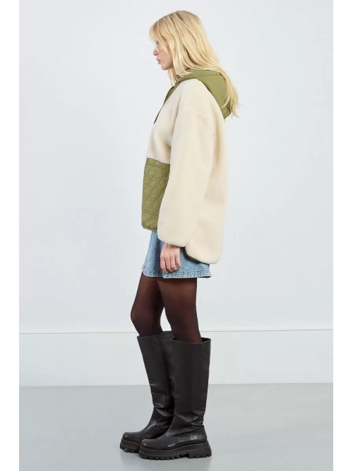 Veste bi matière avec capuche