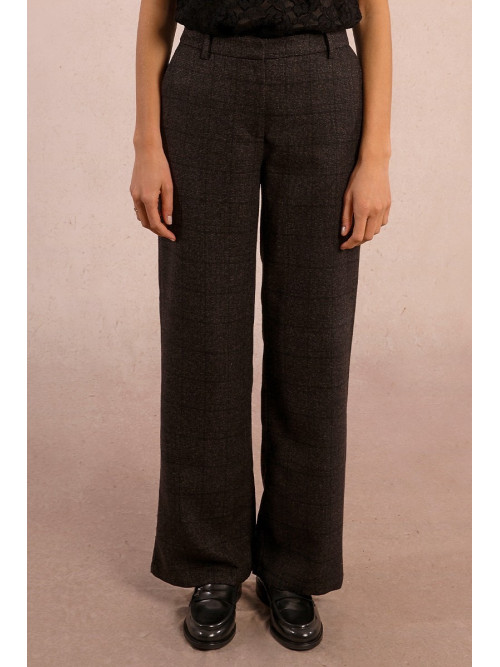Pantalon droit à carreaux