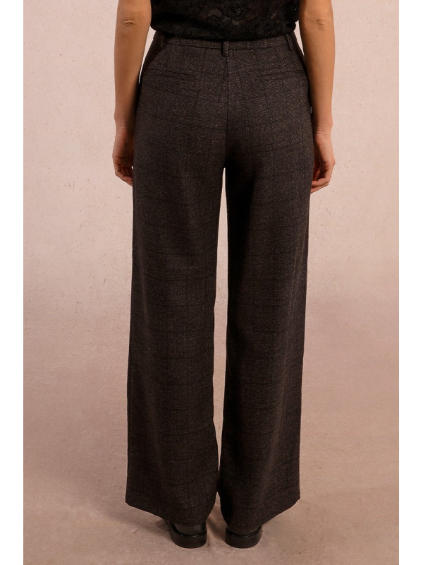 Pantalon droit à carreaux