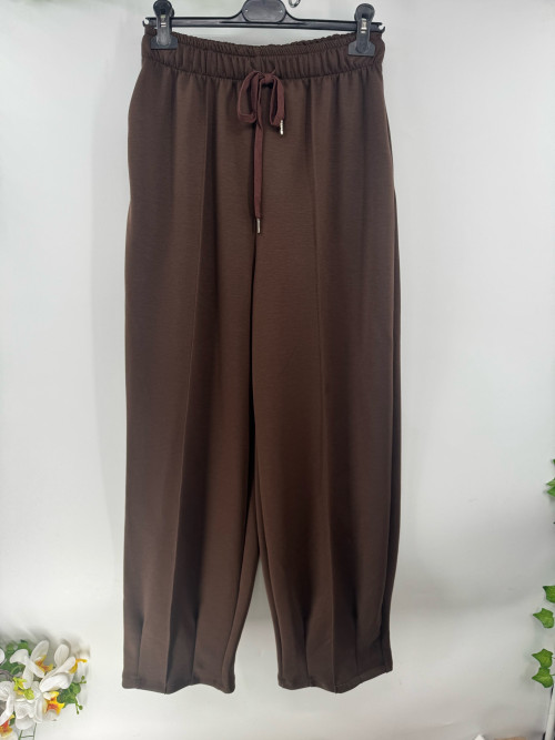 Pantalon "jogg" large plis surpiqué devant