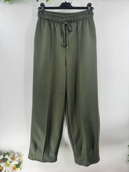 Pantalon "jogg" large plis surpiqué devant