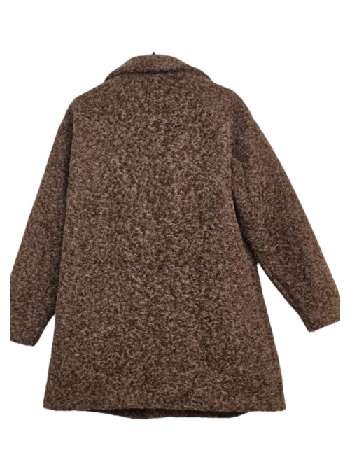 Manteau 3/4 droit avec boutons bijoux