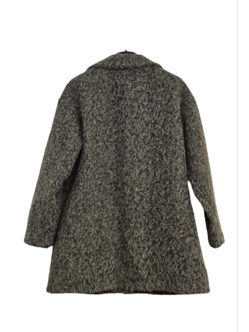 Manteau 3/4 droit avec boutons bijoux