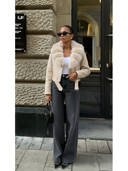 Blouson perfecto hiver col fourrure amovible