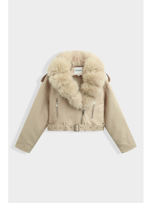 Blouson perfecto hiver col fourrure amovible