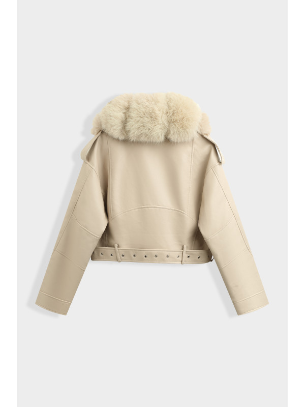 Blouson perfecto hiver col fourrure amovible