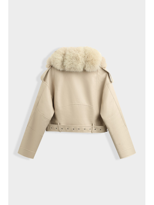 Blouson perfecto hiver col fourrure amovible