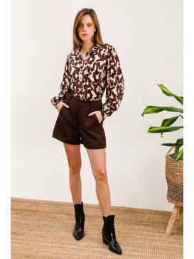 Short gabardine doublé