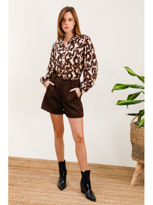 Short gabardine doublé