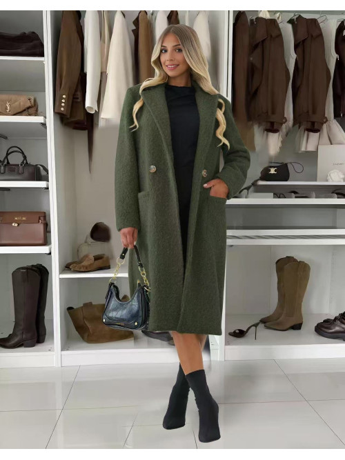 Manteau droit esprit laine bouillie