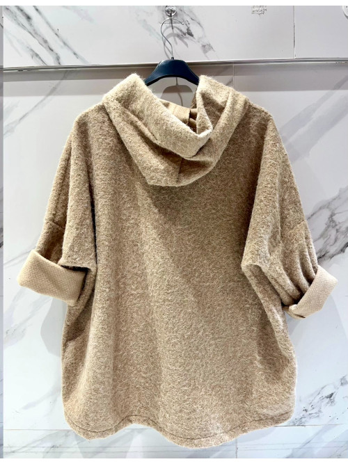 Veste à capuche façon laine bouillie