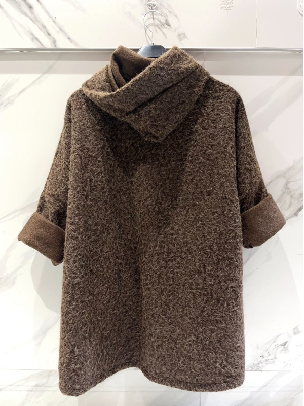 Veste à capuche façon laine bouillie