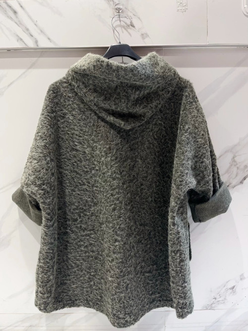 Veste à capuche façon laine bouillie