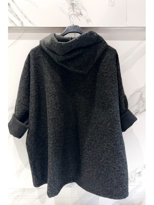 Veste à capuche façon laine bouillie