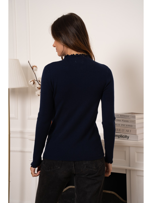 Sous pull à col bouillonné manches longues