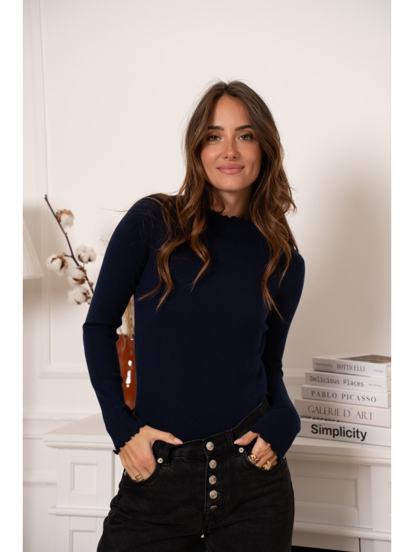 Sous pull à col bouillonné manches longues