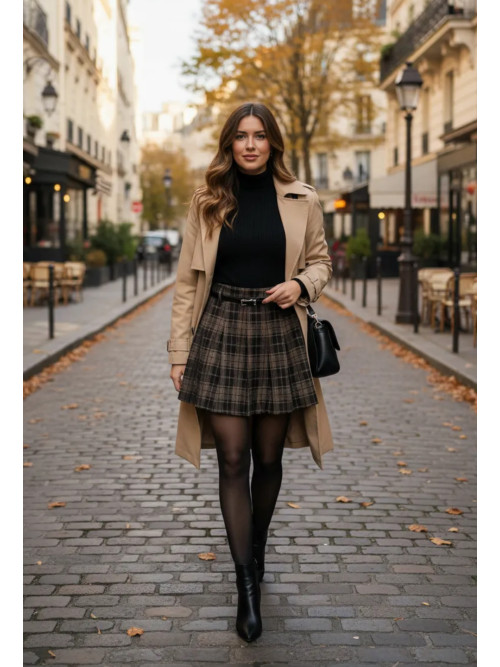 Jupe courte kilt écossais fondu