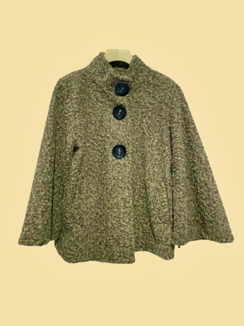 Veste façon laine bouillie col montant