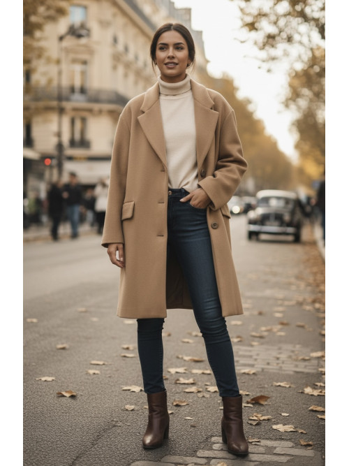 Manteau tendance oversized épaules larges