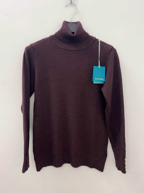 Pull col roulé manches longues avec petits boutons