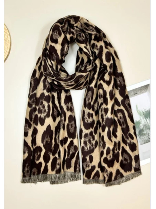 Écharpe douce imprimé léopard