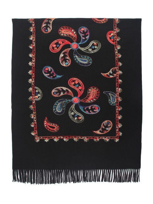 Écharpe broderies cachemire multicolores