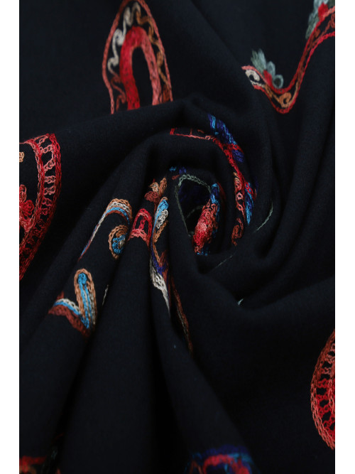 Écharpe broderies cachemire multicolores