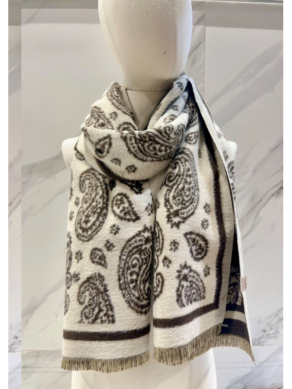 Écharpe imprimé cachemire bicolore