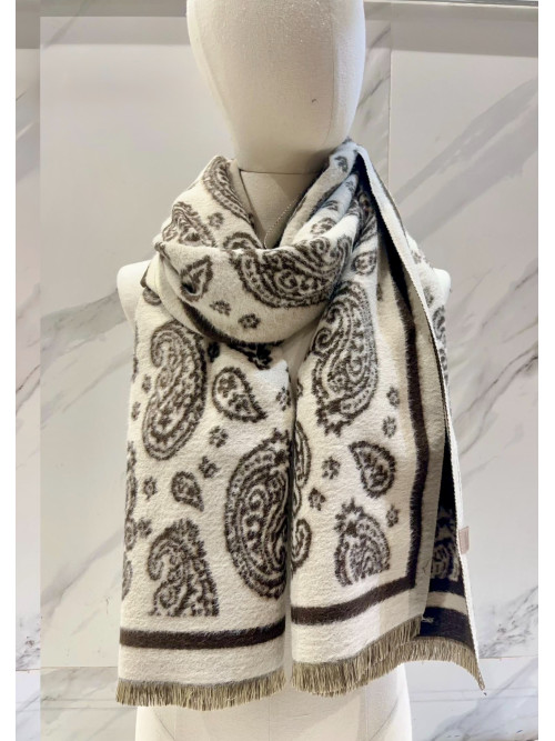 Écharpe imprimé cachemire bicolore