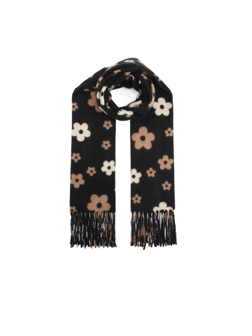 Écharpe fleurs seventies douce et chaude