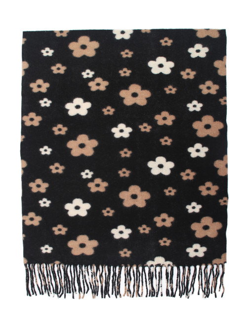 Écharpe fleurs seventies douce et chaude