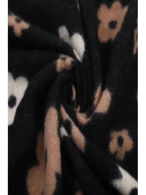 Écharpe fleurs seventies douce et chaude