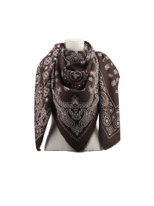 Carré bicolore impression bandanas