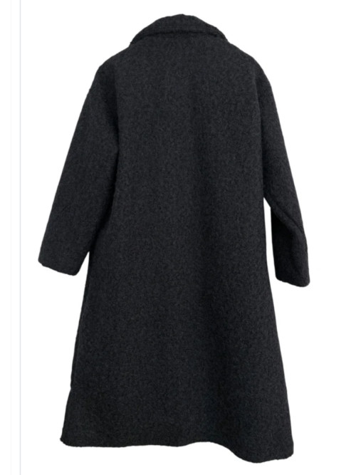 Manteau long droit avec boutons bijoux