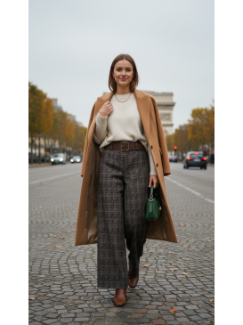 Pantalon large imprimé...