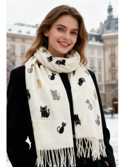 Écharpe imprimé chats