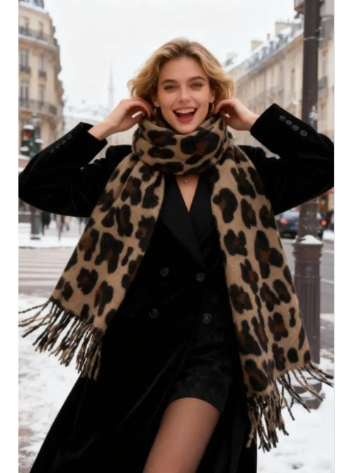 Écharpe douce et chaude imprimé léopard