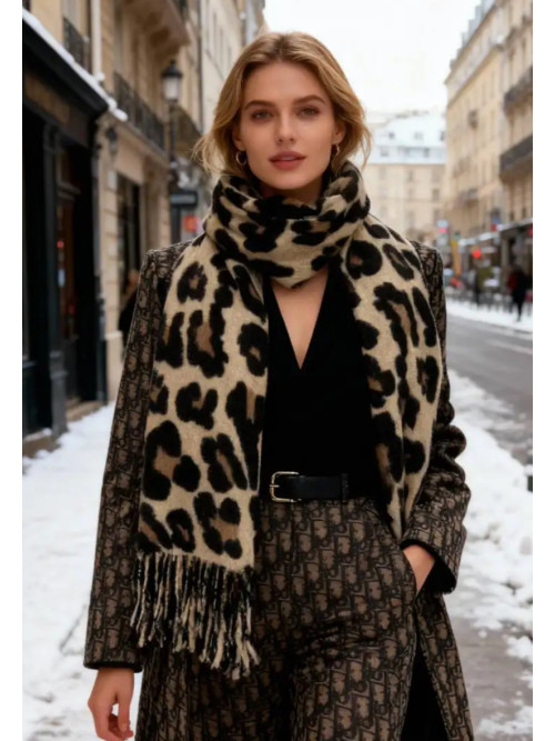 Écharpe douce et chaude imprimé léopard
