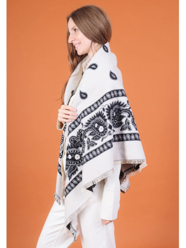 Grand carré réversible imprimé cachemire