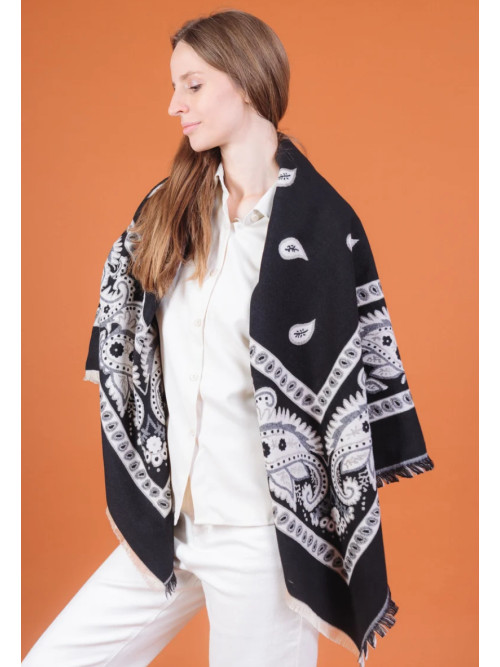 Grand carré réversible imprimé cachemire