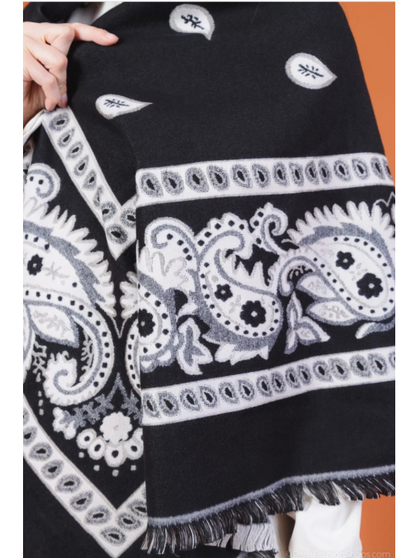 Grand carré réversible imprimé cachemire