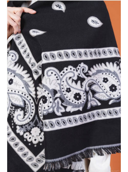 Grand carré réversible imprimé cachemire