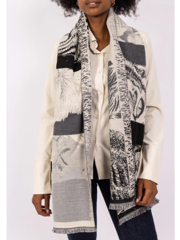 Écharpe imprimé têtes de chats