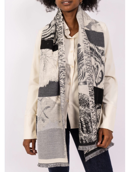 Écharpe imprimé têtes de chats