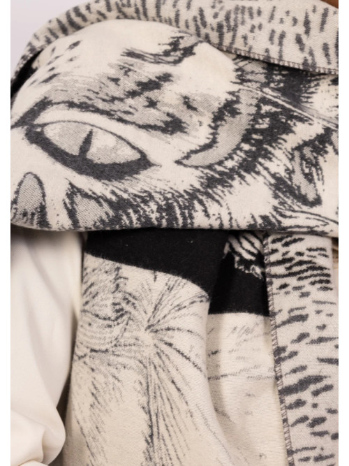 Écharpe imprimé têtes de chats